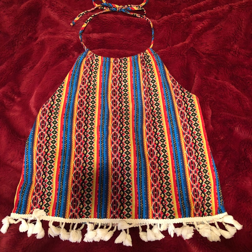 La Hearts Tribal Halter Tank